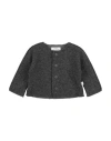 Teddy & Minou Newborn Girl Jacket Grey Size 3 Polyester, Wool, Polyamide In Gray