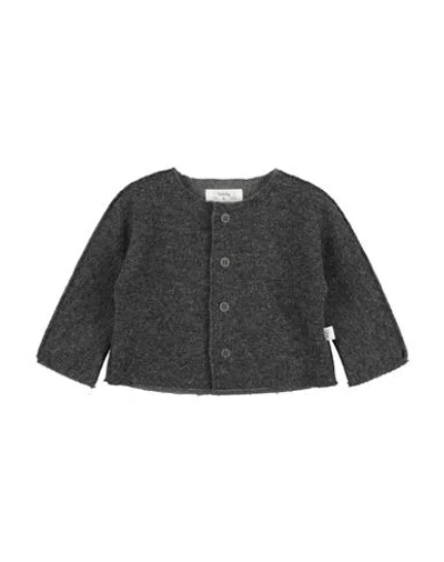 Teddy & Minou Babies'  Newborn Girl Jacket Grey Size 3 Polyester, Wool, Polyamide In Gray