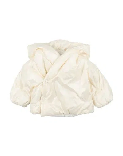 Teddy & Minou Babies'  Newborn Girl Puffer Ivory Size 3 Polyamide In Neutral