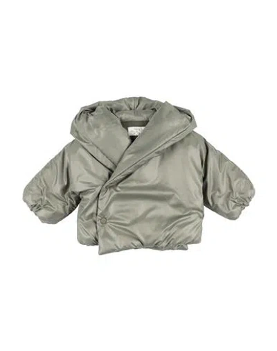 Teddy & Minou Babies'  Newborn Girl Puffer Sage Green Size 3 Polyamide In Gray