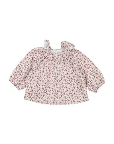 Teddy & Minou Babies'  Newborn Girl Top Blush Size 3 Cotton In Pink