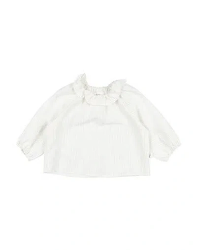 Teddy & Minou Babies'  Newborn Girl Top Ivory Size 3 Cotton In White