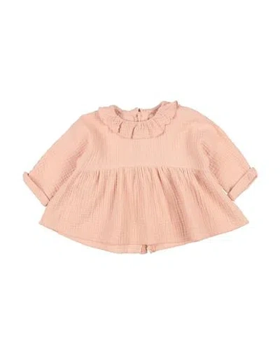 Teddy & Minou Babies'  Newborn Girl Top Salmon Pink Size 3 Cotton