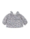 Teddy & Minou Newborn Girl Top Slate Blue Size 3 Cotton In Blue