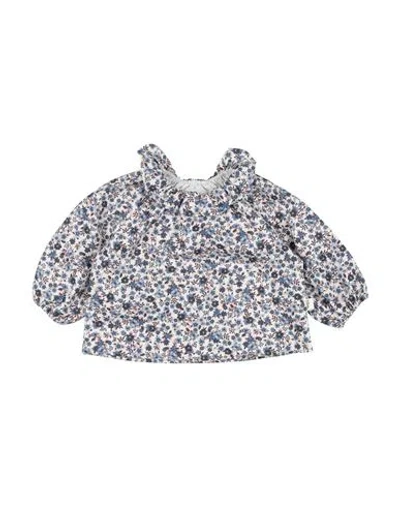 Teddy & Minou Babies'  Newborn Girl Top Slate Blue Size 3 Cotton