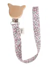 Teddy & Minou Pacifier Holder In Pink
