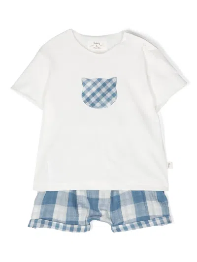 Teddy & Minou Babies' Patch-detail Shorts Set In White