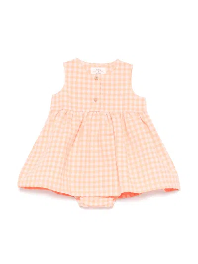 Teddy & Minou Babies' Plaid Dress In Orange