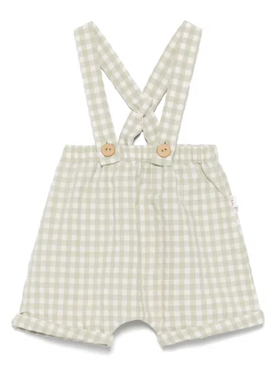 Teddy & Minou Babies' Plaid Shorts Set In White