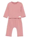 Teddy & Minou Quilted Trousers Set (set Of Two) In Pink