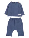 Teddy & Minou Quilted Two-piece Trouser Set In Blue