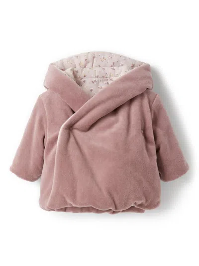 Teddy & Minou Babies' Reversible Organic Cotton Padded Jacket In Pink