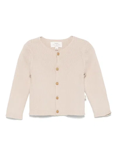 Teddy & Minou Babies' Ribbed Cardigan In 中性色