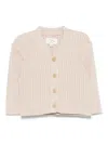 Teddy & Minou Gerippter Cardigan In Nude