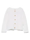 Teddy & Minou Ribbed Cardigan In White