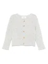 Teddy & Minou Ribbed-knit Cardigan In Grey