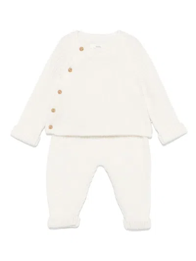 Teddy & Minou Babies' Ribbed Trousers Set In White