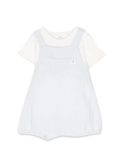 Teddy & Minou Kids'  Romper With T-shirt In Blue