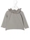 Teddy & Minou Ruched Long-sleeved Top In Grau