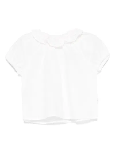 Teddy & Minou Babies' Ruffle-collar Blouse In White