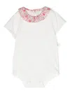Teddy & Minou Ruffle-collar Cotton Romper In White
