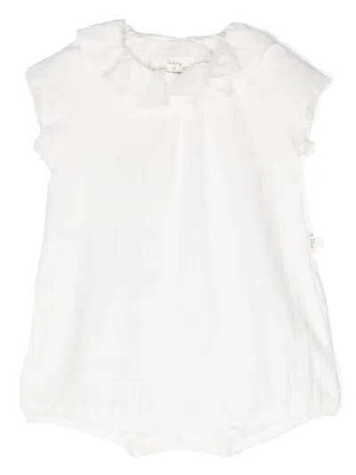 Teddy & Minou Babies' Ruffled Cotton Body In White