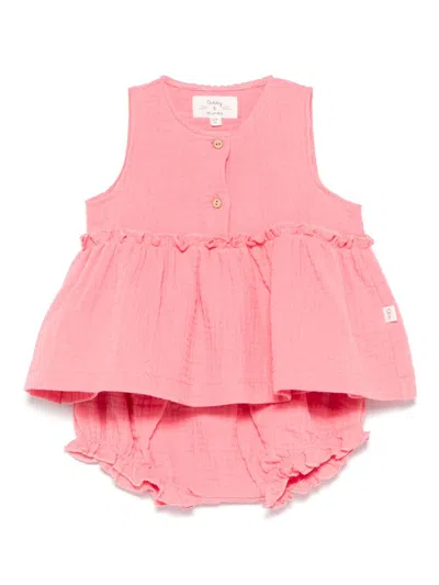 Teddy & Minou Babies' Ruffle-detailed Dress In Pink