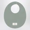 Teddy & Minou Sage Green Cotton Bib In Green