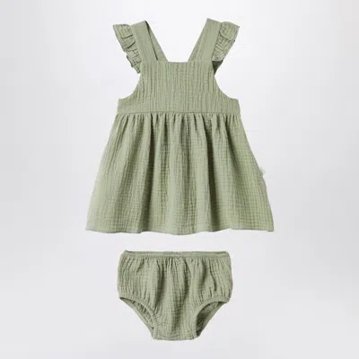 Teddy & Minou Sage Green Dress With Ruffles