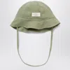 Teddy & Minou Sage Green Hat With Drawstring In Green