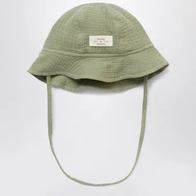 Teddy & Minou Sage Green Hat With Drawstring In Purple