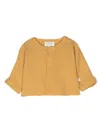Teddy & Minou Seersucker Buttoned Cardigan In Gelb