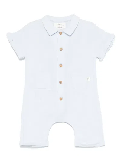Teddy & Minou Babies' Seersucker Romper In Blue
