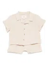 Teddy & Minou Seersucker Shorts Set In Neutrals