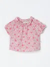 Teddy & Minou Toddler Girl Top Fuchsia Size 9 Cotton In Red