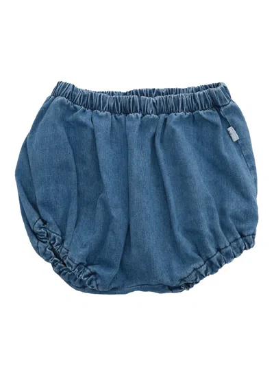 Teddy & Minou Blue Denim Cotton Culottes In Black