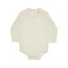 Teddy & Minou Stretch Cotton Long-sleeved Bodysuit Kids In White