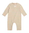 Teddy & Minou Stripe Sleepsuit In Brown