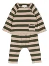 Teddy & Minou Striped Cotton-blend Tracksuit In Neutrals