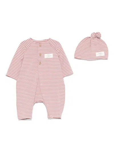Teddy & Minou Babies' Striped Romper In Pink