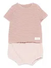 Teddy & Minou Striped Shorts Set In Pink