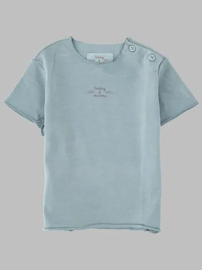 Teddy & Minou Mini Unisex Cotton T-shirt In Blue