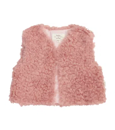Teddy & Minou Kids' Teddy Gilet In Brown