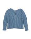 Teddy & Minou Newborn Girl Cardigan Pastel Blue Size 3 Polyamide, Wool, Alpaca Wool, Mohair Wool In Blue