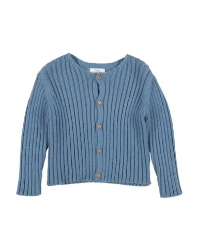 TEDDY & MINOU TEDDY & MINOU TODDLER GIRL CARDIGAN PASTEL BLUE SIZE 3 POLYAMIDE, WOOL, ALPACA WOOL, MOHAIR WOOL
