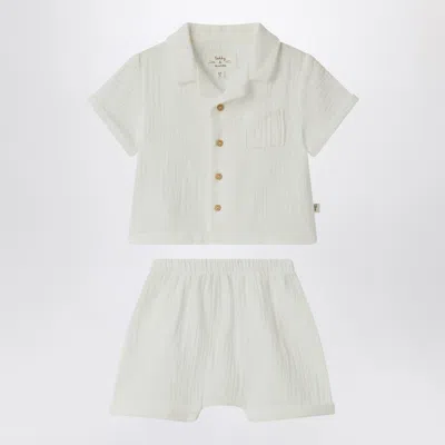 Teddy & Minou Unisex Milky White Mini Two-piece Set