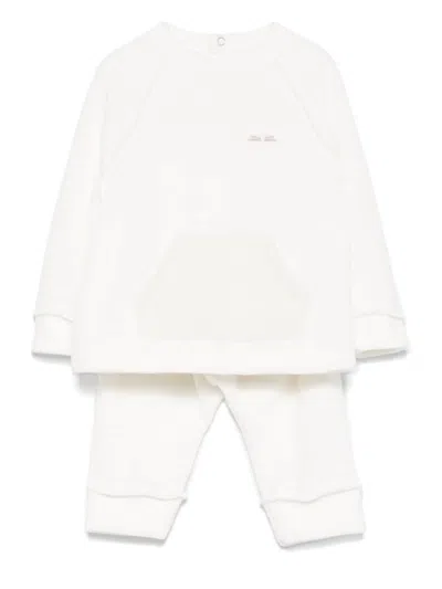 Teddy & Minou Babies' Velvet Tracksuit In White