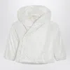Teddy & Minou White Hooded Puffer Jacket In White