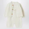 Teddy & Minou White Outfit With Jacket And Overalls In White