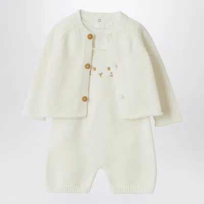 Teddy & Minou White Outfit With Jacket And Overalls